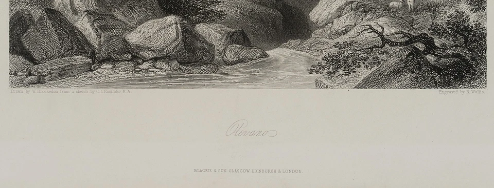 WALLIS (*1794) nach EASTLAKE (*1793), Ansicht von Olevano, Sst. Romantik - Bild 4 von 4