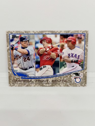 Miguel Cabrera / Mike Trout / Adrian Beltre [Camo] #294 2013 Topps card