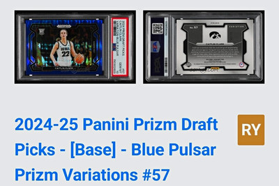 Panini Prizm Draft Picks Caitlin Clark #57 Blue Pulsar Prizm /99 PSA 10