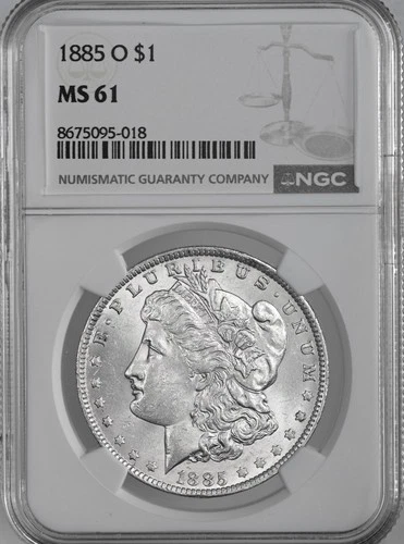 1885-O  $1  MORGAN SILVER DOLLAR  "NEW ORLEANS"  NGC MS61  #8675095-018