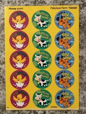 Vtg Full Sheet Stinky Stickers Scratch  Sniff Fabulous Farm Honey Scent