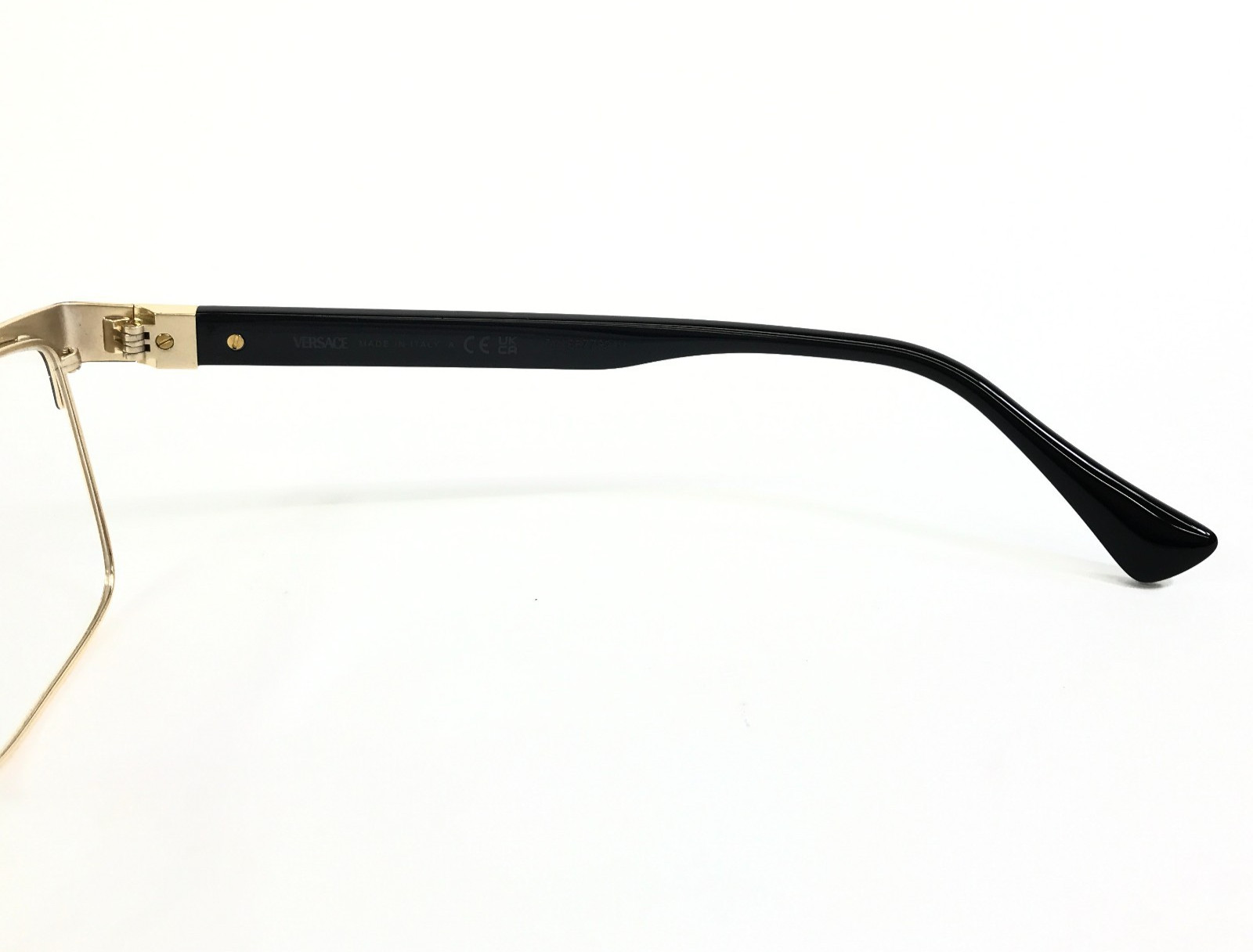 Versace Eyeglasses Frames MOD.1285 1443 Black Gold Rectangle Full Rim 56-17-150 thumbnail 8