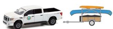 GREENLIGHT,2019 NISSAN Titan XD PRO-4X with HITCH & TOW trailer and canoe in ...