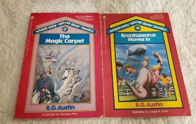 WHICH WAY SECRET DOOR 2 Paperback Book Lot 7 & 10 CYOA Magic Carpet BRONTOSAURUS