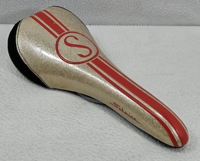 Vtg Schwinn Stinger Seat S Sparkle Gold Orange Stripe BMX MTB 1990s Bass Boat