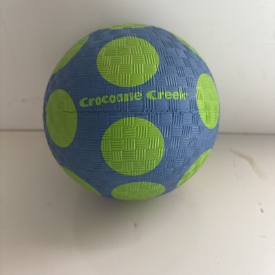 Crocodile Creek 5 inch Playground inflated ball Blue Green Circles  Polkadots