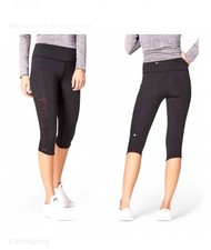 Lululemon Crop Leggings Sharp Turns Size 4 Black Mesh Sides 17  Inseam RARE Gym