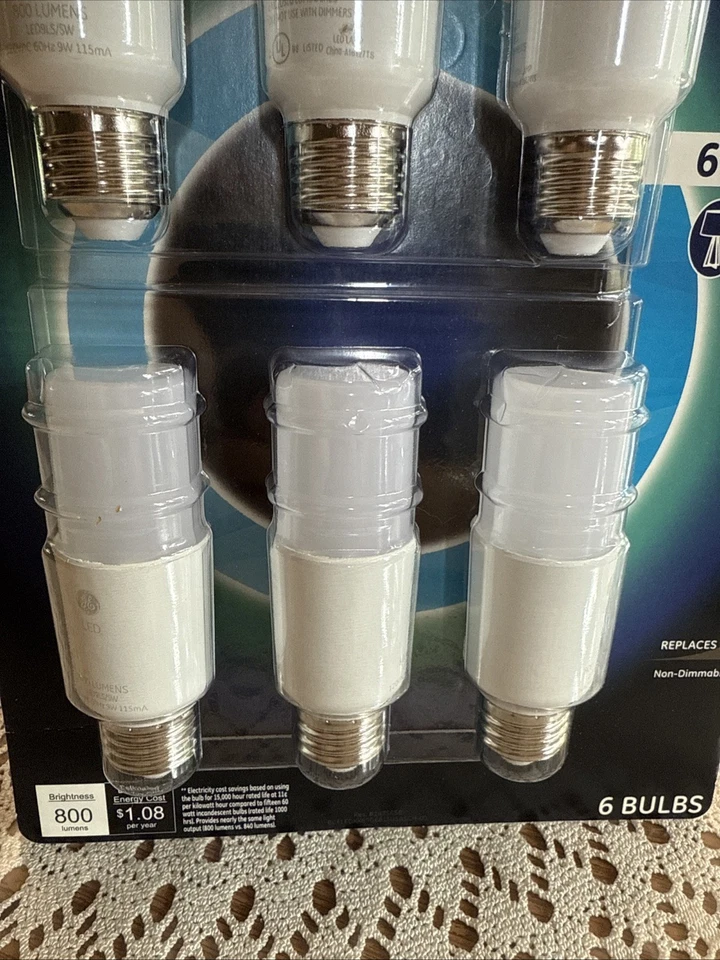 GE Bright Stik 9w LED Light Bulb 60W replacement Soft white (6-Bulbs) 2700k NEW - Image 3 of 4