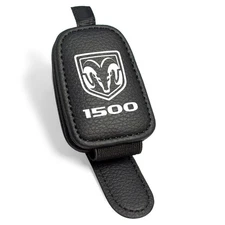 RAM 1500 Rectangle Black Leather Magnetic Sunglass Sun Visor Holder