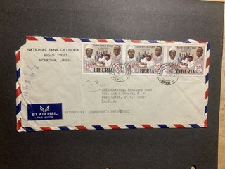 Liberia 1970s airmail cover from National Bank of Liberia to the IMF Internation