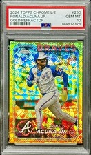 Ronald Acuña Jr. PSA 10 - 2024 Topps Chrome L/E #250 GOLD LOGOFRACTOR /50