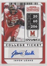 2020 Panini Contenders Draft Picks College Ticket Javon Leake #184 Auto nd3