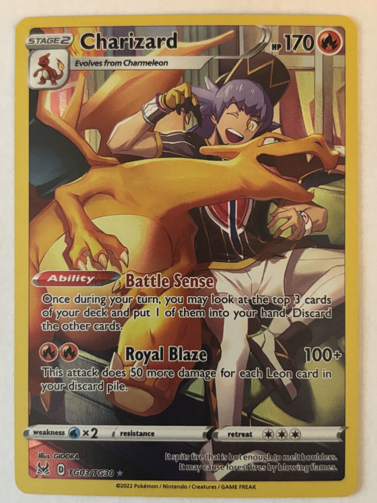 Charizard TG03/TG30 Swsh11: Lost Origin Trainer Gallery Holo Mint/Pack Fresh