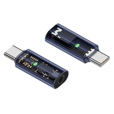 Type C Male to 3 5mm Female Digital Audio Adapter Cable 2pcs Clear PC Material
