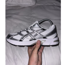Image of ASICS GEL-1130 Men's Running Trainers White Silver Black Mesh Synthetic Low Top