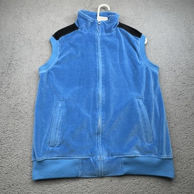 Sweatsedo Vest Men Medium Blue Velour Retro Full Zip Loungewear Plush Tracksuit