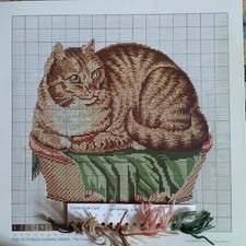 Elizabeth Bradley Tapestry 'The Contented Cat' Chart with wool card