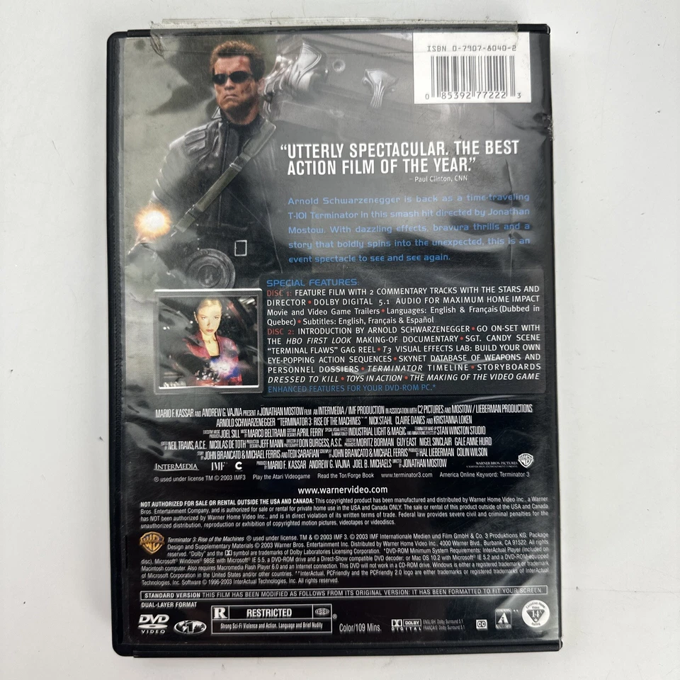 Terminator 3: Rise of the Machines (DVD, 2003, 2-Disc Set, Pan Scan) - Image 2 of 2