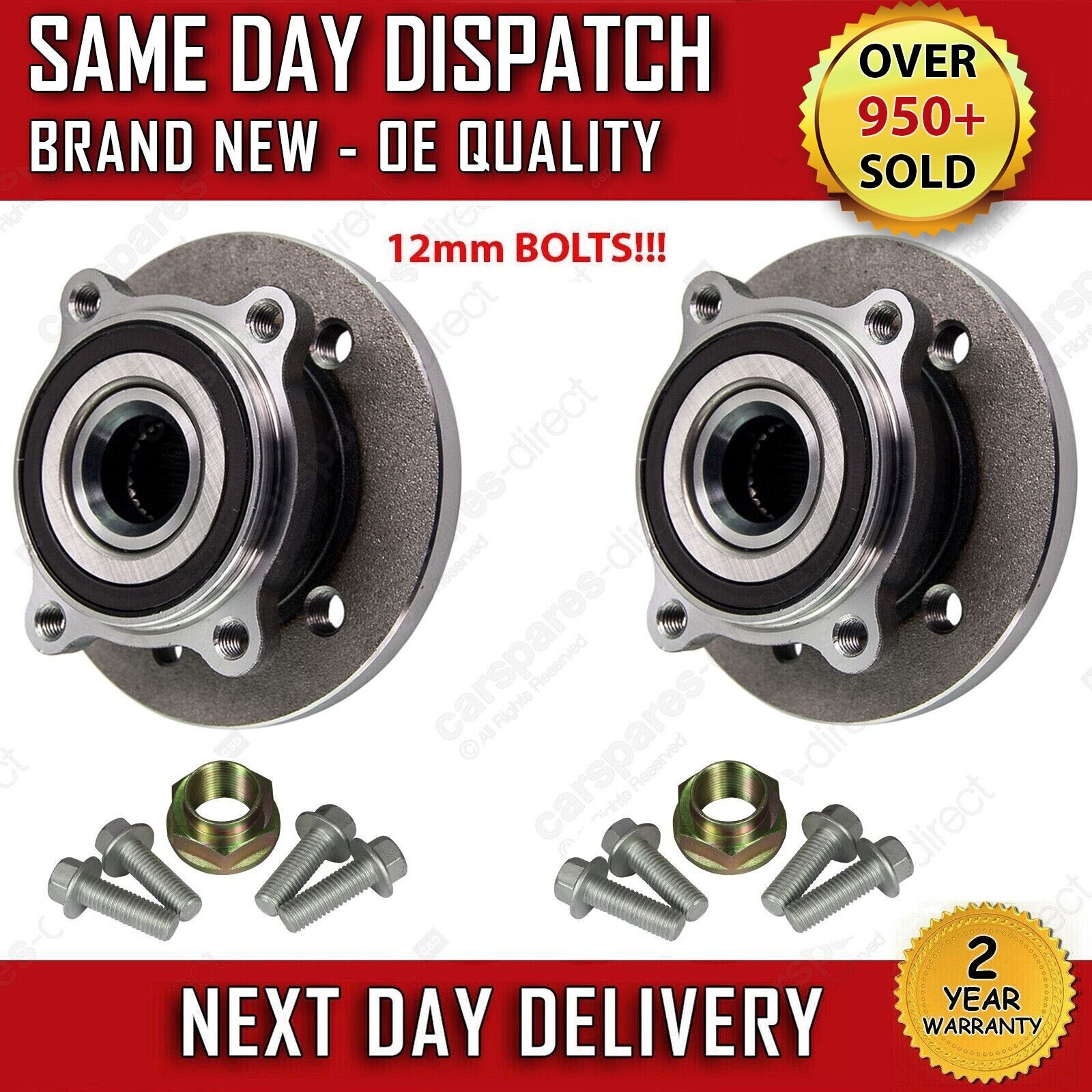 MINI COOPER S ONE R50 R52 R53 FRONT WHEEL BEARING HUB PAIR X2 12MM ...