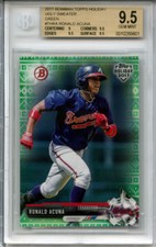 RONALD ACUNA 2017 Bowman Topps Holiday Green #/99 1st yr rookie BGS 9.5 NL MVP !