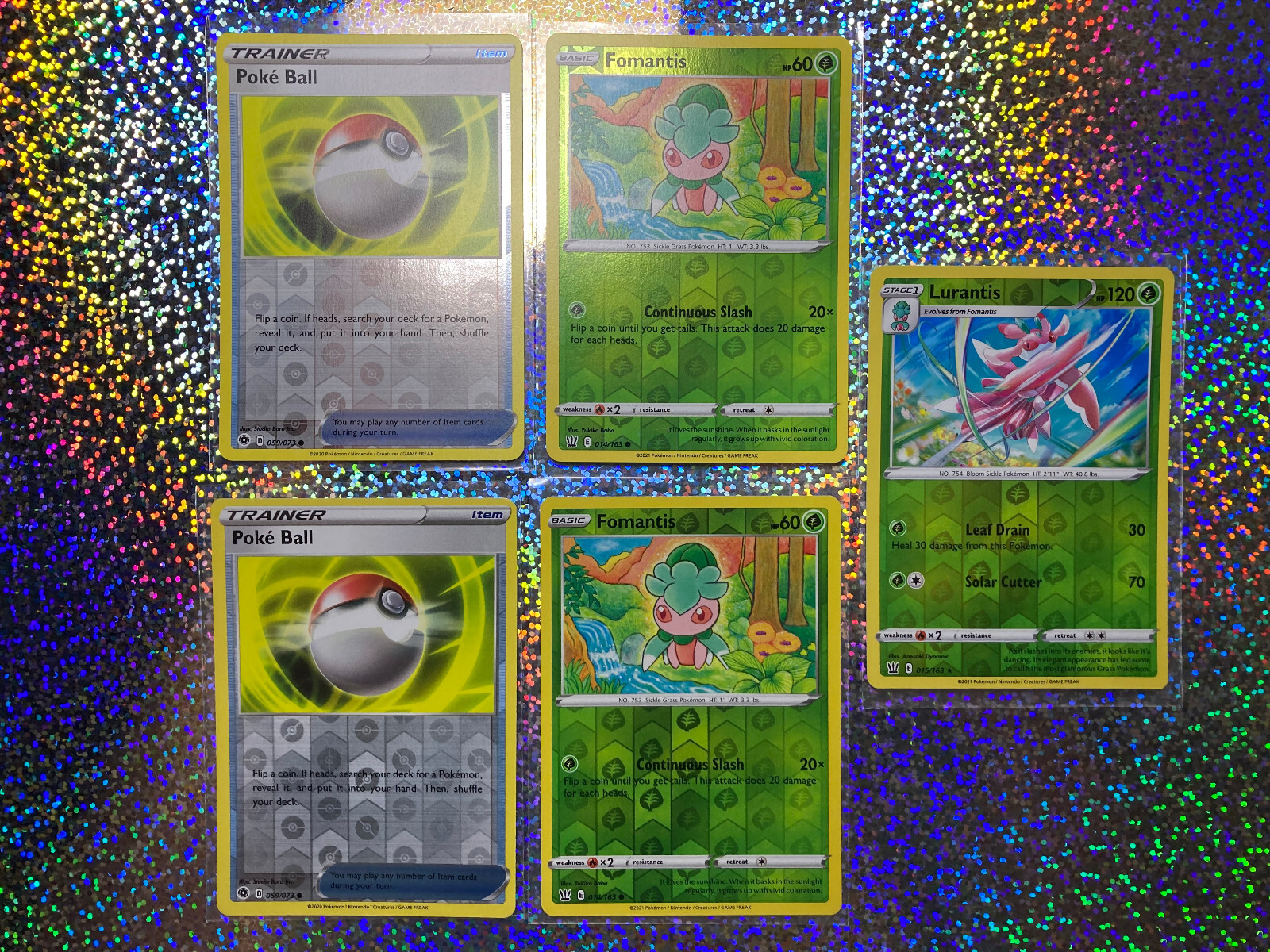 Pokemon TCG Battle Styles Reverse Holo: 015/163 Lurantis; 014/163 Fomantis