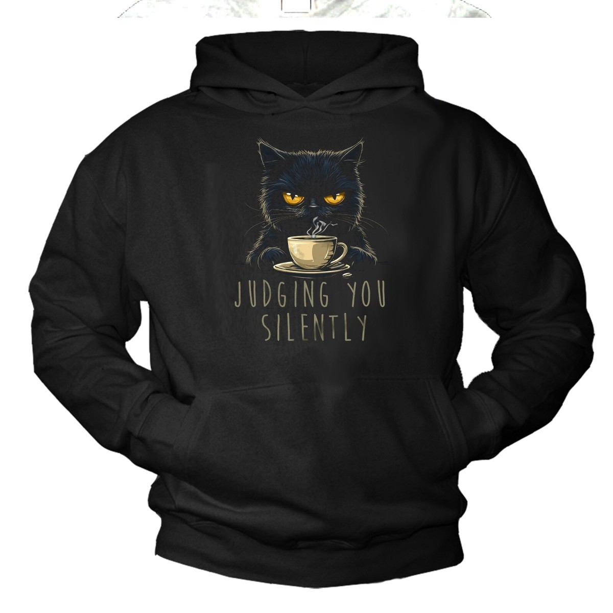 Pullover mit Katenmotiv Unisex Katzen Shirt mit Kapuze Spruch