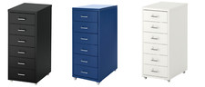 IKEA Helmer Metal 6 Drawer Home Office Filing Unit On Castors 28x69cm