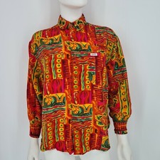 Vintage 90s Guess by Georges Marciano Women M Long Sleeve Shirt Multicolor