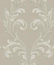 Image of Belgravia Tiffany Scroll Heavyweight Textured Silk Vinyl Wallpaper Beige 41323