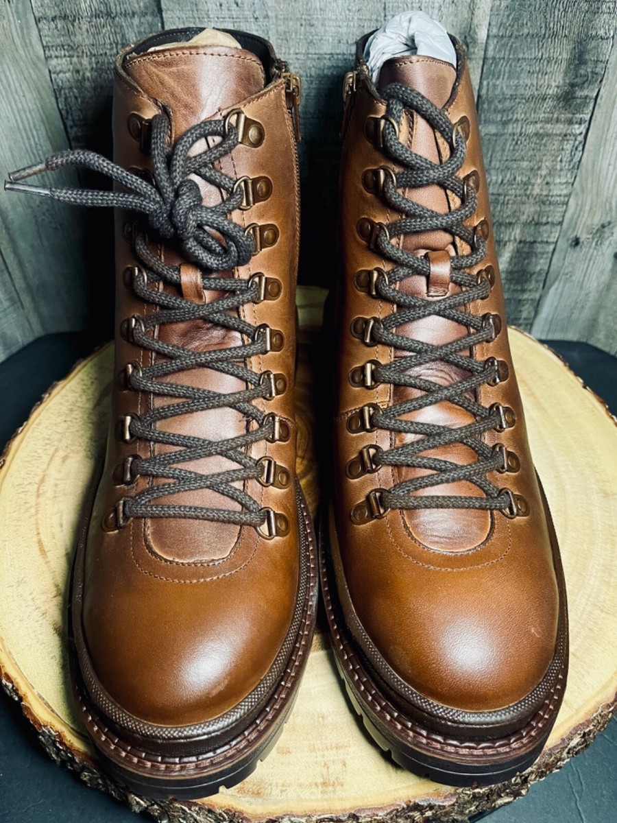 Vintage Foundry Men\'s Shoes Vulcan Leather Lace-Up‎ Boot Moto Brown Size12 $259 Vintage Foundry Men\ main image 4