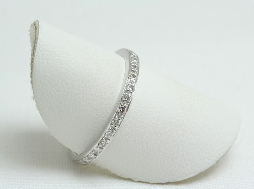 Eternity anello da donna in Oro Bianco 18 Kt e Diamanti Ct 0.28 G Color nuovo - Foto 2 di 3