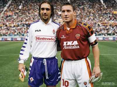 AS ROMA HOME 1998/1999 - RED - Retro Soccer - TOTTI # 10 - LARGE