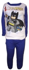 Batman Lego Boys Blue And White Long Sleeve 2 Piece Pajama Set Size 4