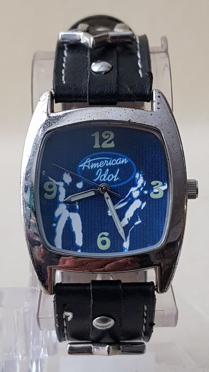 American Idol Analog Quartz Watch Silver Tone Black Band American Idol Analog Quartz Watch Silver Tone Black Band
