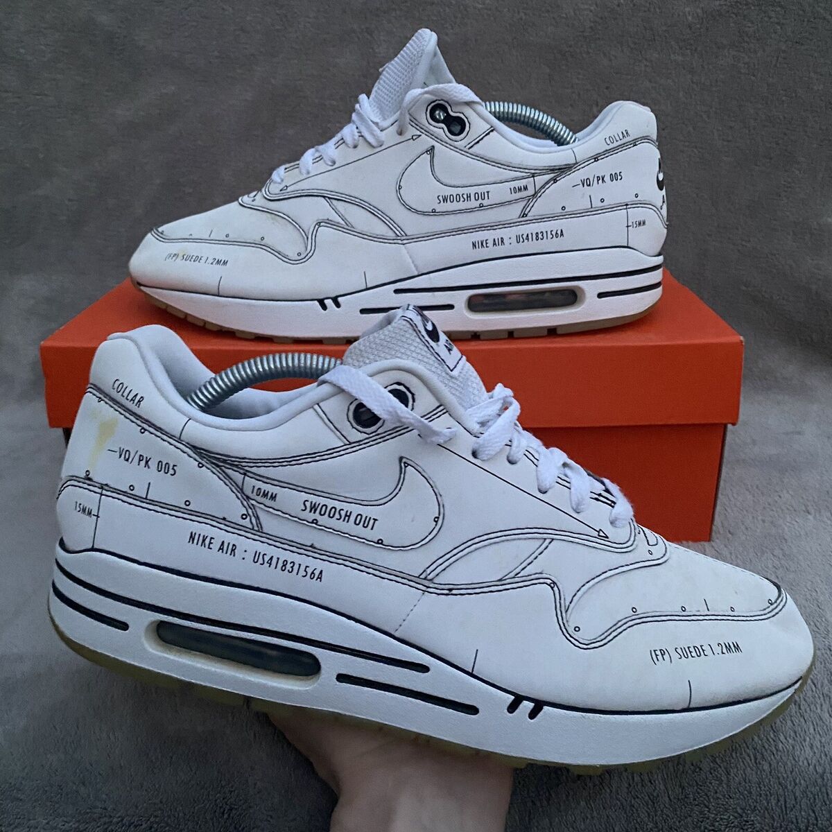Nike Air Max 1 Sketch To Shelf Tinker Schematic | UK 8.5 Nike Air Max 1 Sketch To Shelf Tinker Schematic | UK 8.5