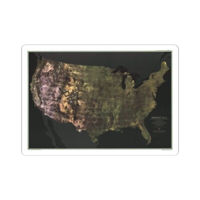 USA - Portrait U.S.A (1976) (Map) STICKER Vinyl Kiss-Cut Decal