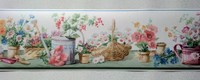 Gardening Flowers Watering Can Wallpaper Border - Green, New, Free Shipping on sale Gardening Flowers Watering Can Wallpaper Border - Green, New, Free Shipping on sale