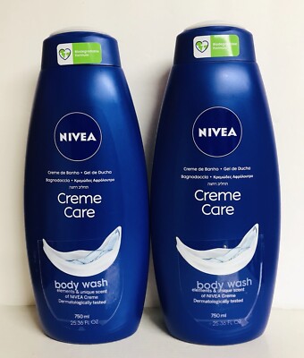 2 Bottles Nivea ~ Cream Care Body Wash 25.36 fl oz Each