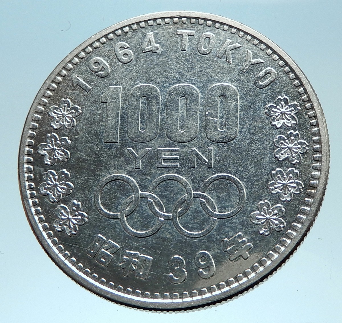 1964 JAPAN Tokyo Summer Olympic Games 3.5cm Silver Japanese MT