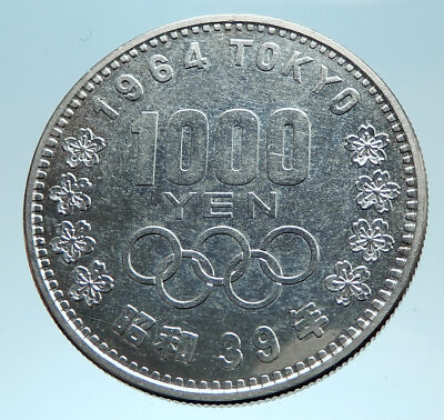 1964 JAPAN Tokyo Summer Olympic Games 3.5cm Silver Japanese MT