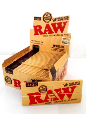 2 Boxen (48x) RAW King Size Supreme Papers Blättchen ohne Knick creaseless