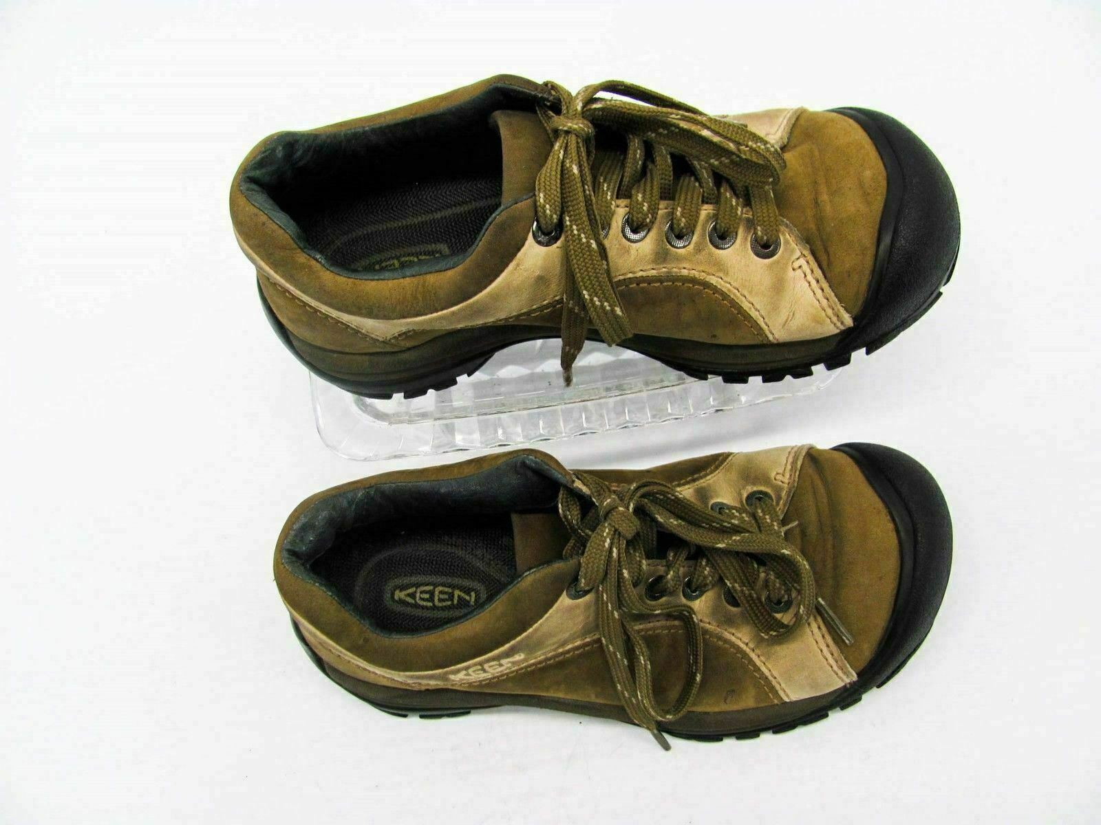 Scarpa donna Keen Briggs taglia 6M marrone pelle escursionismo Oxford sneaker usata qp