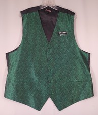 Del Mar Spencer J's Handmade XL Vest Paisley Green Black Cinch Back FAST Ship