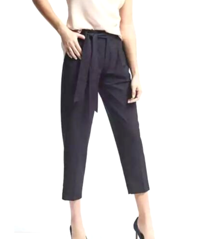 Banana Republic $98 NWT Pant Navy pinstripe pleated crop High