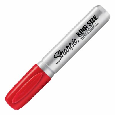 15002 Sharpie King Size Permanent Marker, Chisel Tip, Red Ink