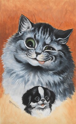 Louis William Wain: He's My Pet 22x30 Archival Quality Fine Art Print