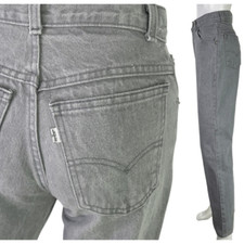 Vintage 1970's Levi's White Tab Gray Denim High Waist Jeans Size Juniors 9