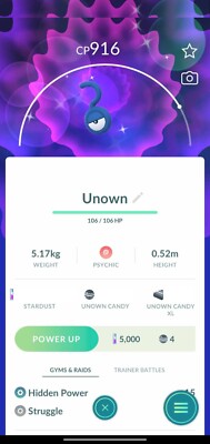 Pokémon Go Shiny Unown N / Zarbi N – Échange Ou Registre 30 Jours