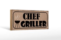 Holzschild Spruch 27X10 Cm Grill Chef Griller Geschenk Deko Schild Wooden Sign