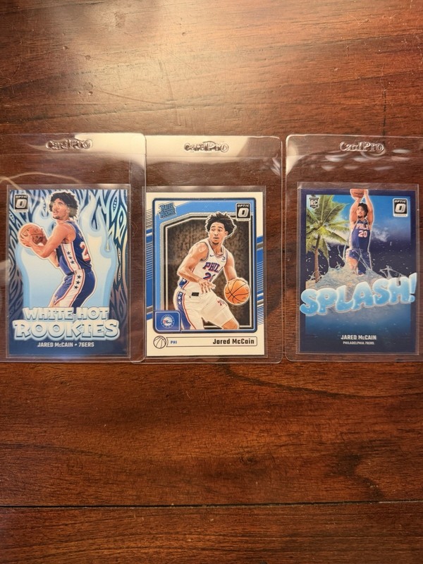 Panini Donruss Optic Jared McCain RC Inserts 3 Card Lot 76ers 2024-25